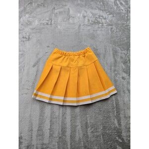 Vintage Teamwork Athletic Cheerleader Skirt Yellow Gold Pleated Stripes Sz...